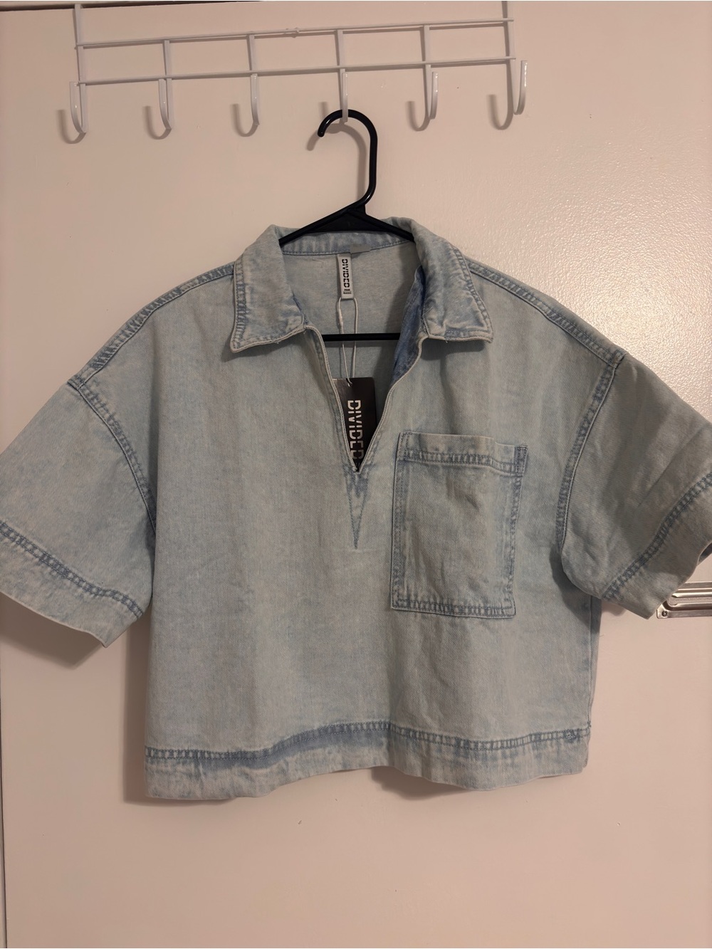 H&M Light Blue Denim Polo Shirt